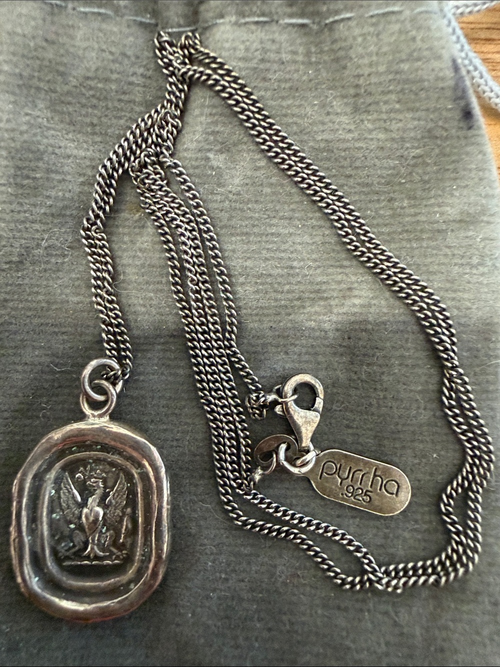 Pyrrha Sterling Silver "Follow your Dreams" Emblem Necklace - Silver